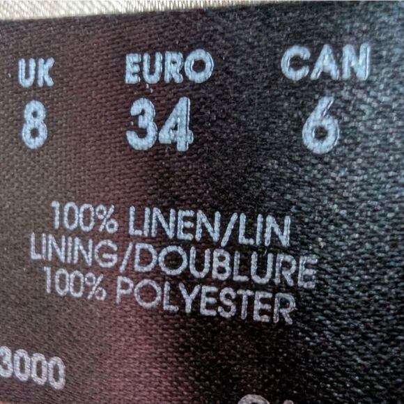 PLANET 💯 Linen Beige Shirt Sleeve Collarless Blazer Size 6 - Picture 3 of 9